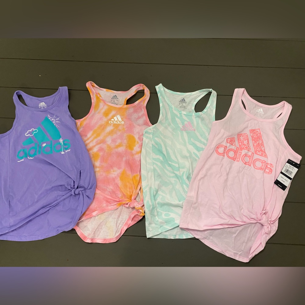 Adidas girls Small (7/8) tank tops - like new